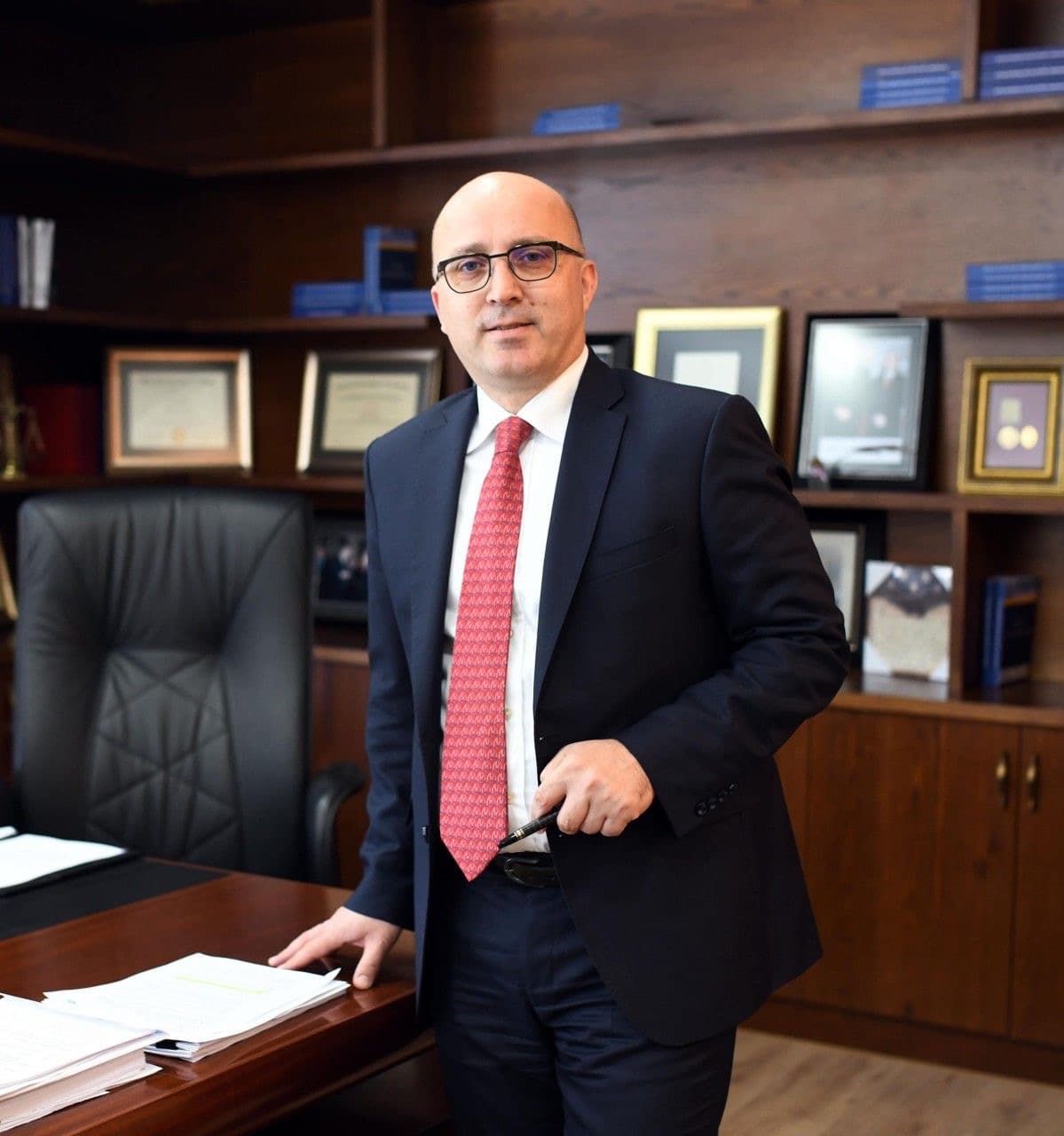Solicitor standing in office